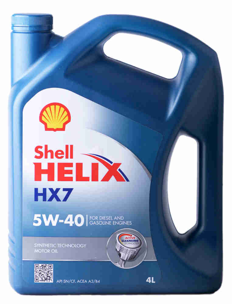 Масло моторное синтетическое - SHELL HELIX HX7 5W40, 4л
